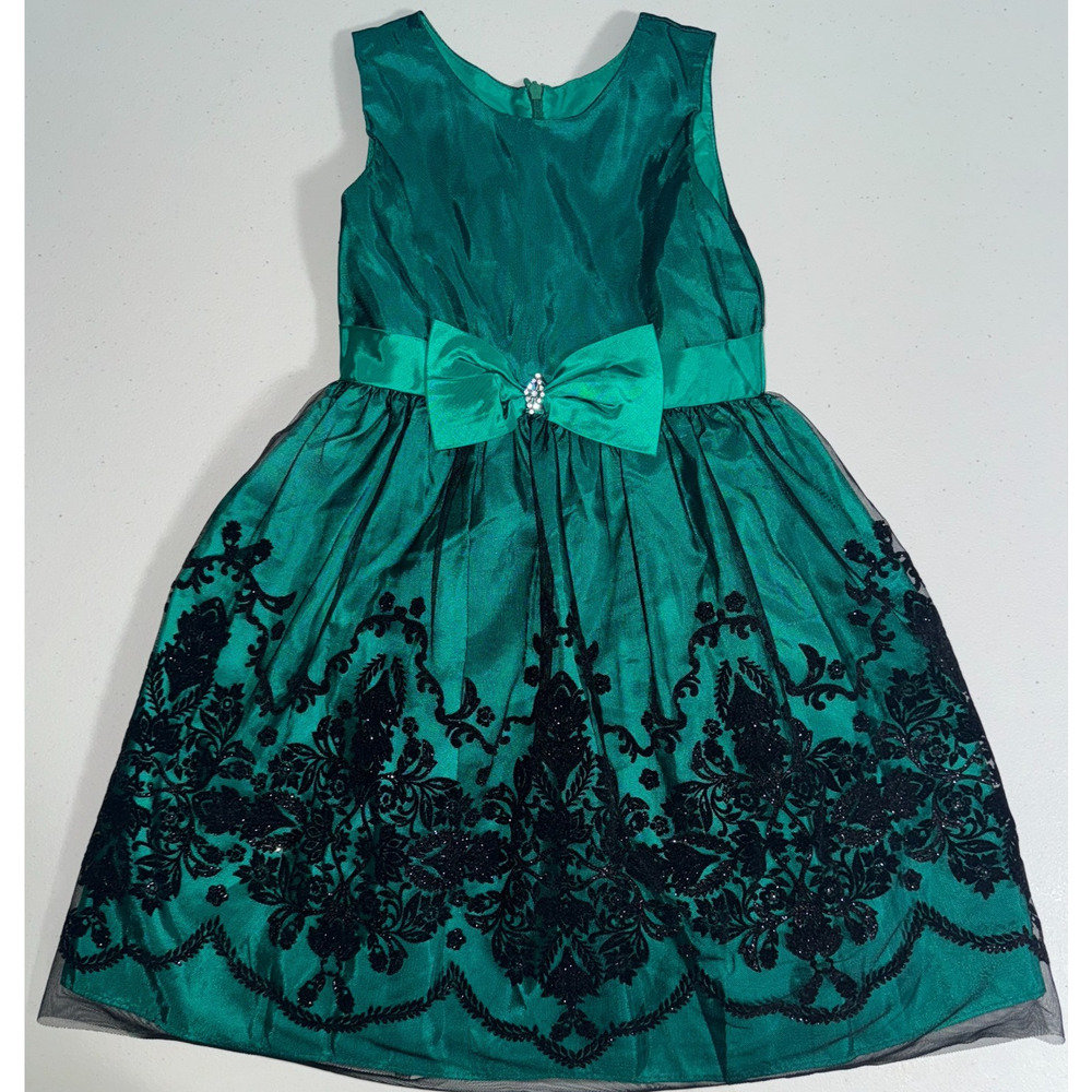 Jayne Copeland Girls 6 Dress Holiday Special Occasion Formal Textured Glitter‎